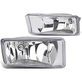 DNA MOTORING FL-ZTL-111-CH Front Bumper Fog Light Driver &amp; Passenger Side [Compatible with 07-08 Escalade / 07-13 Avalanche / 07-15 Silverado]