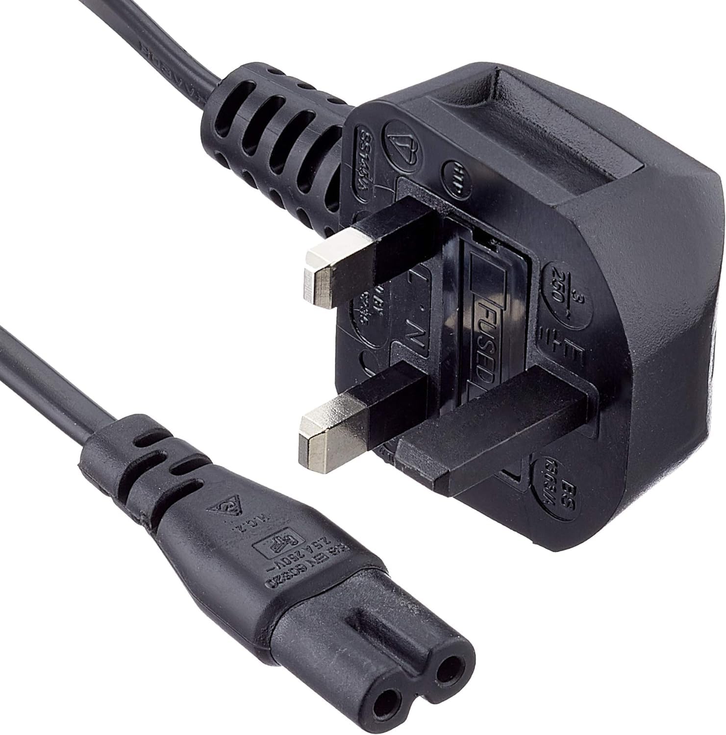 ShaniTech 2M C7 Power Cable Lead, 2 Pin Fig 8 Power Lead UK Plug to C7