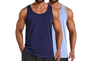 COOFANDY Men's Cotton Tank Top Workout Sleeveless Gym Muscle Running Shirts Summer Tanks