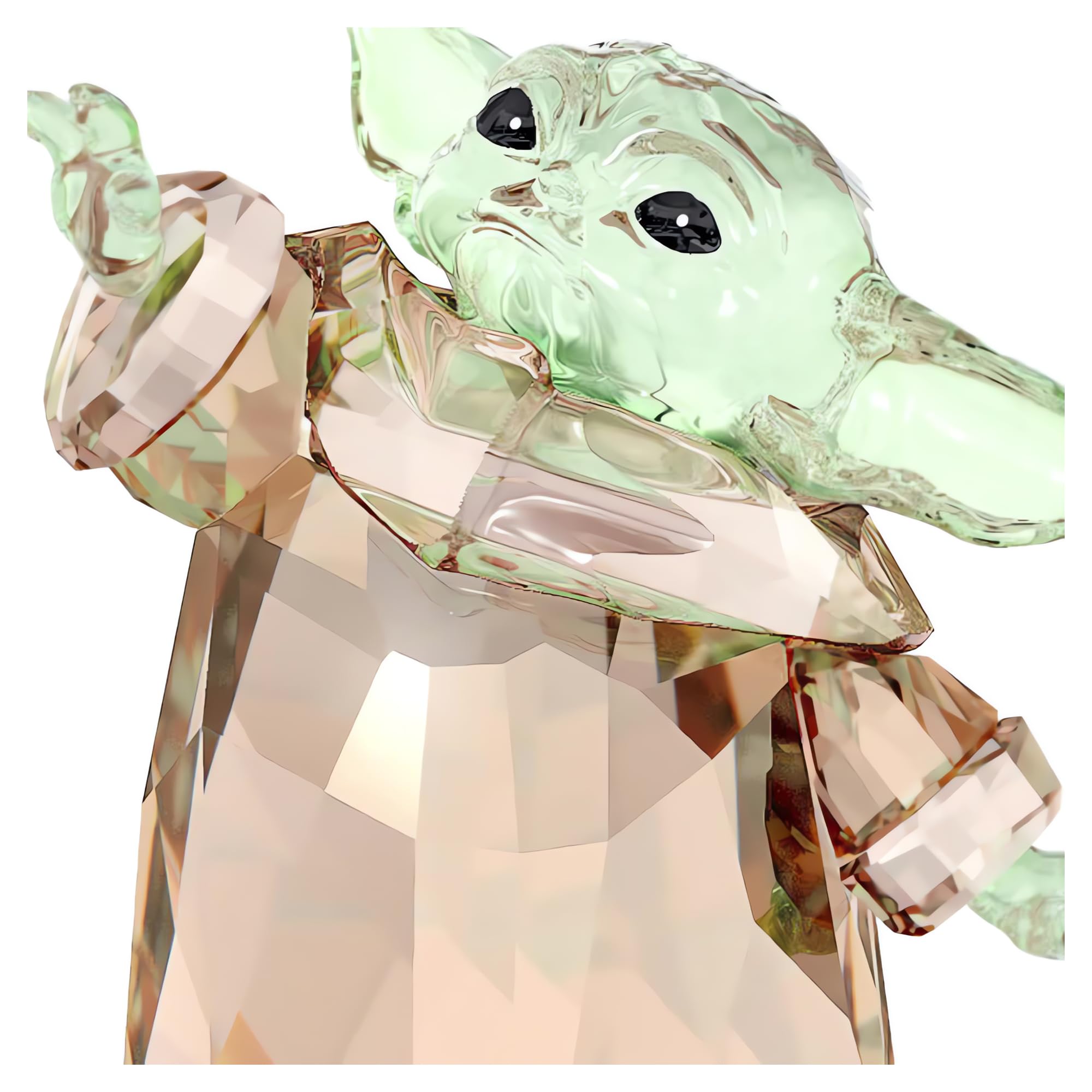 Swarovski Star Wars The Mandalorian, The Child Crystal Figurine, Teal and Brown Crystals