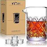 QSLKING Cocktail Mixing Glass - 24 OZ Crystal Cocktail Stirring Glass, Thick Weighted Bottom - Bar Bartenders Tools Mixing fo