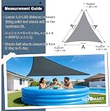 HEYOMART Sun Shade Sail 3x3x3m Triangle Grey UV 98% Water Resistant view 3