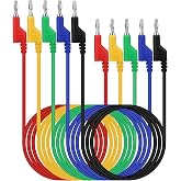 SWANLAKE 5-Piece Dual-Ended Banana Plug Test Leads, 1000V 15A 3.5ft/1M Multimeter Electrical 4mm Banana-Plug, Flexible Copper Banana Cable, Electrical Test Wires