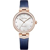 FIYTA Ladies' Classic Diamond Automatic Watch, 3-Hand, Minimalist Large dial, Synthetic Sapphire Crystal, Leather Band, 32MM
