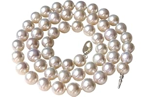 PEARL ROMANCE II ROUND PEARL II Real Pearl Necklace for Women Ivory Beige Cream White Pearls Jewelry Men Cultured Freshwater Sterling Silver Wedding