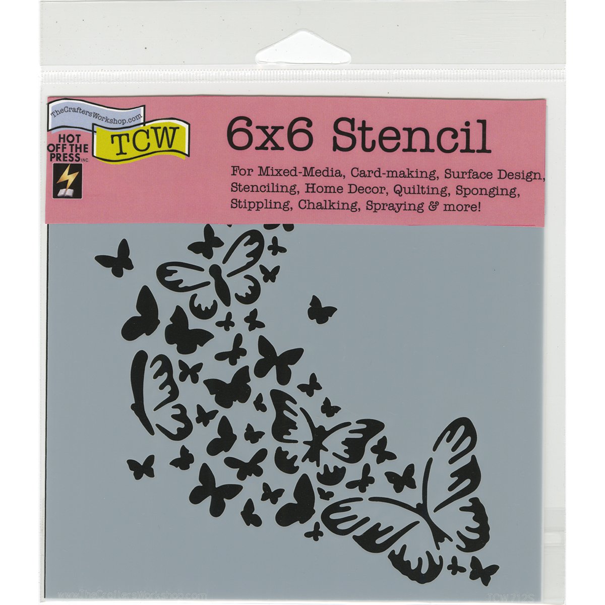 The Crafters Workshop "Butterfly Trail" Stencil, Transparent, 6 x 6-Inch (18 x 16 x 0.1 cm)
