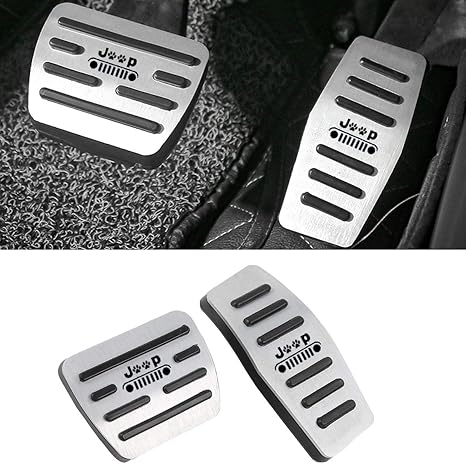 No Drill Gas Brake Pedal Covers Compatible With Jeep Renegadecompass Jaronx Aluminum Alloy Anti Slip Metal Pedals Brake Pedal Pads Compatible