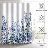 WELTRXE Blue Eucalyptus Shower Curtain 183x183 cm with 12 Hooks view 6