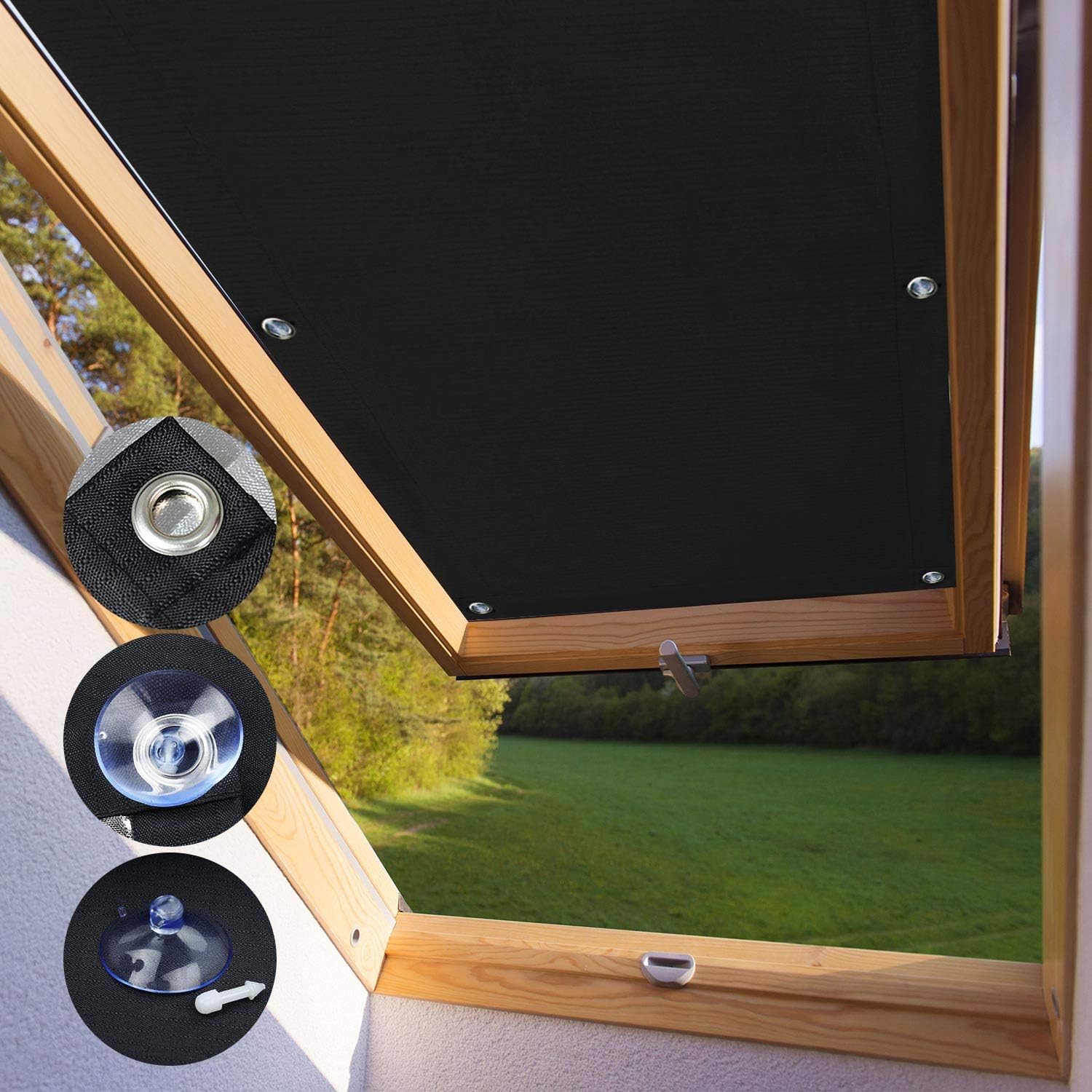 KINLO 57 * 100cm Blackout Roof Skylight Blind Window Curtain for Velux Y45 045 Roof Windows with Sucker Structure No…