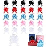 20 Pcs Pull Bows for Gift Wrapping, 5 Types of 6 Inches Gift Bows with Ribbon For Wedding, Valentines Day, Birthday, Anniversary, Florist Packaging ，Flower Bouquets and Basket (Mixed plain color)