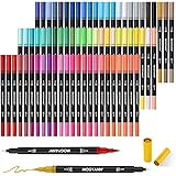 Markers for Adult Coloring - Mogyann 72 Coloring Pens Dual Tip Brush Markers for Coloring Books