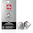 illy Aluminum Espresso Capsules - Compatible with Nespresso Machines - Forte Extra Bold Roast Coffee - Rich & Strong Flavor - Notes of Dark Chocolate - Single Serve Capsules - 10 Count (Pack of 10)