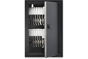 Dalmbox Key Cabinet with Combination Lock, 40 Key Hooks,Key Storage Box Wall Mount, Steel Security Locking Key Lock Box with Code, 8.66 x 3.54 x 12.8 inch, Black
