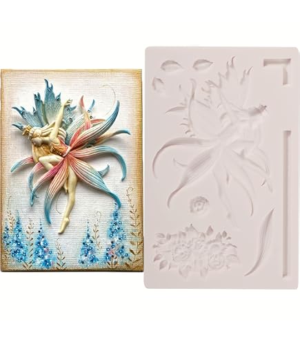 Lingzhi Flower Fairy & Butterfly Fairy Fondant Molds - 2-Piece Silicone Set For Cake Decorating