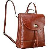 Banuce Full Grains Italian Leather Convertible Backpack Purse for Women Small Shoulder Bag for 9.7 inch iPad with Adjustable Strap Lightweight Brown