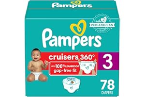 Pampers Diapers - Cruisers 360 degrees - Size 3, 78 Count, up to 100% Leakproof Fit, Designed for Active Babies, Pull On Diap