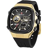 TEARTRACE Men’s Watches Analog Digital Quartz Waterproof Sport Watches for Men Chronograph Alarm Multifunctional Wrist Watch with Silicone Strap