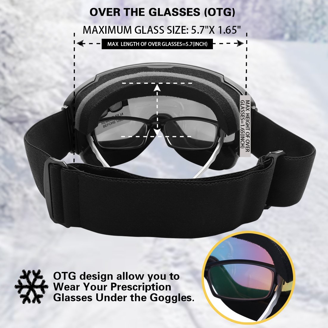 TUONROAD Maschera da Sci Snowboard Trattamento Protezione Super grandangolo Goggles Maschera Occhiali antinebbia UV400 Anti Nebbia Completa per Adulti e Adolescenti S-Silver