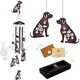 Dog Wind Chimes for Outside, Metal Windchimes Outdoors Clearance with 4 Aluminum Tubes, Garden Patio Yard Home Decor, Dog Gifts for Pet Lovers Women Men Mom Grandma, Unique Festival Birthday Gift