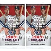 2PACK - 2026 Topps Series 1 Baseball Exclusive Factory Sealed MEGA Foil Pack with (14) Mint Cards! Celebrate Topps 75th Anniversary!