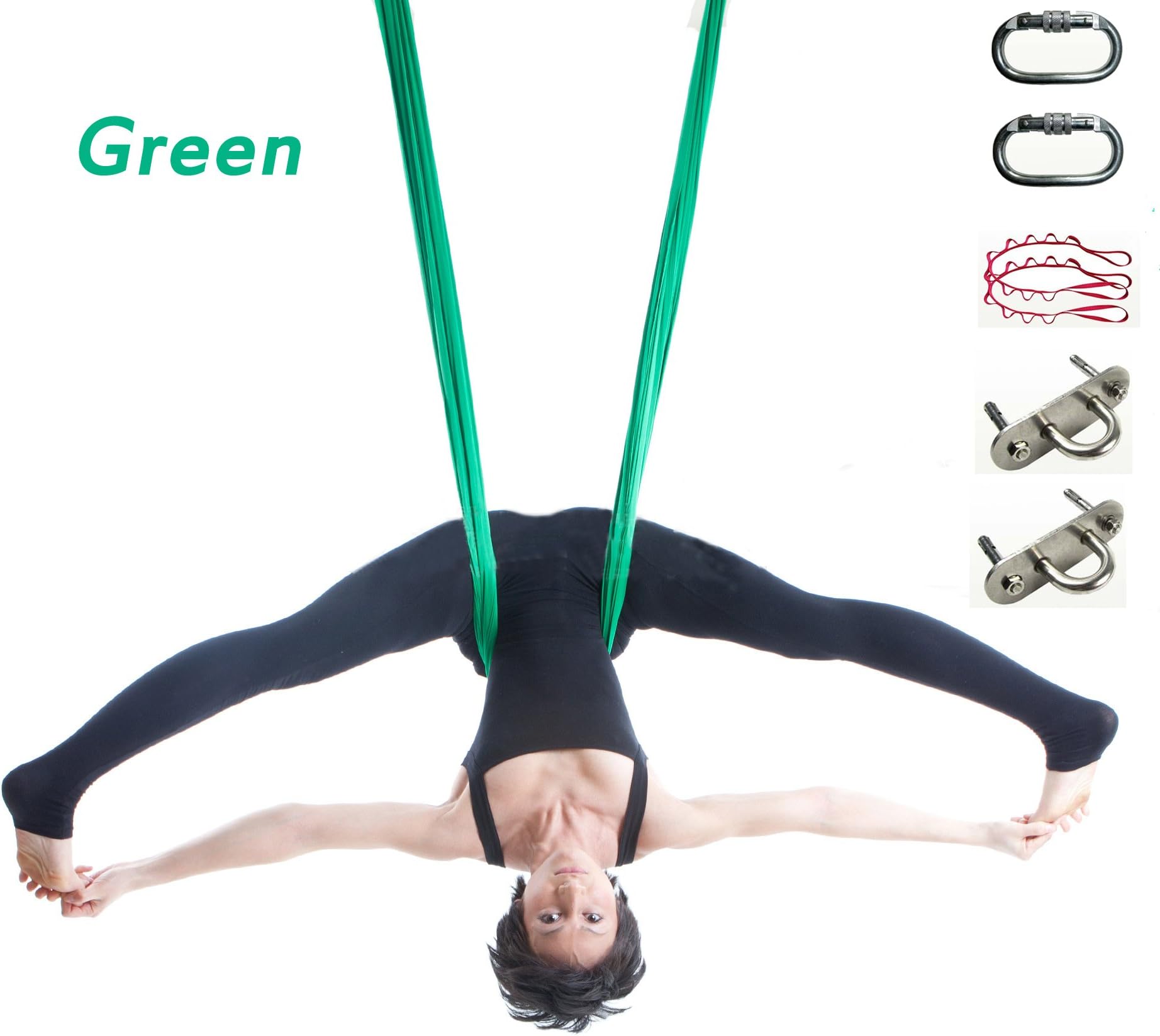 lovelifejoy Deluxe L:5.5 Yards W:3 Yard Pilates Yoga Flying Swing Aerial Yoga Hammock Silk Fabric for Yoga Bodybuilding(5mx2.8m)