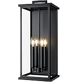 ZSMAIKU Extra Large Black Outdoor Light Fixtures Wall Mount,Modern Outdoor Wall Lantern,Exterior Porch Garage Light, Outside 