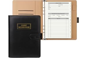 suituts Client Record Book, Hair Stylist Client Profile Book-Binder and Client Record Cards with Alphabetical Tabs for Salons, Hair Stylist, Nail, Small Business(100 Sheets Profile Cards, 5.6" X 8.2")