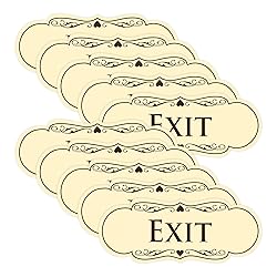 Designer EXIT Sign - Ivory/Dark Brown - Large