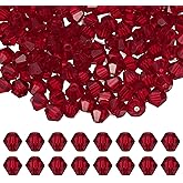 PATIKIL 3mm Bicone Crystal Beads, 600 Pcs Glass Faceted Bicone Beads Loose Spacer Bead for Jewelry Making Bracelet Necklace Earrings Wind Chimes Craft, Red