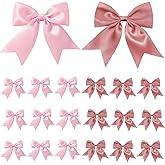Teiyamsy 50pcs Pink Satin Gift Bows, 3.3" with Twist Ties, Small Mini Ribbon Bows for Gift Wrapping, Wedding, Baby Shower, Birthday, Christmas, Party Decorations, Treat Bags, DIY Crafts, Bow Decor