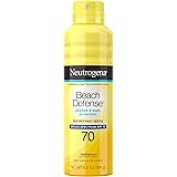 Neutrogena Beach Defense Spray Sunscreen with Broad Spectrum SPF 70, Fast Absorbing Sunscreen Body Spray Mist, Water-Resistan