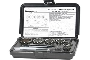 Hougen 11078 RotaCut Large Diameter Hole Cutter Kit - Fractional, 9 Piece 7/8 to 1-1/2" Cutter Diameter 1/2" Cutting Depth