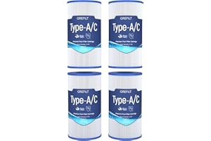 GREFILT 4-Pack Type A/C Pool Filter Cartridges, Compatible with Intex 29000E/59900E, Suitable for Easy Set, Summer Escapes, and Summer Waves Above Ground Pools