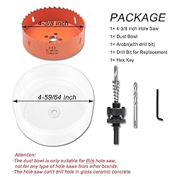 VIKITON 4-3/8 Hole Saw for Recessed Lights, 4.3