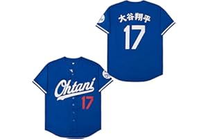 AHAJAY Youth Ohtani Baseball Jersey #17 Hipster Hip Hop Shirts Stitched White Blue Black