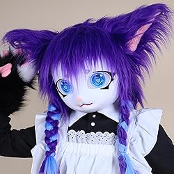 hbbhml Animal Cat Head Mask Fursuit Cute Plush