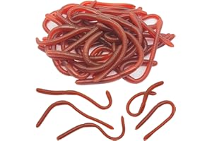 30Pcs 7.1 Inch/18 cm Soft Fake Earthworms Faux Lifelike Stretchy Rubber Earthworms, Plastic Worms Trick Toy Fishing Lures Bai