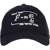 Ann Arbor T-shirt Co. May The (F=m*dv/dt) Be with You | Funny Physics Science Men's or Women's Baseball Dad Hat Black