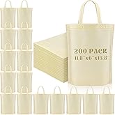 Windyun Reusable Grocery Bags Large Non Woven Shopping Bags with Handle Foldable Portable Tote Carryall Bulk 11.8x6x13.8 Inch