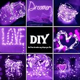cshare Fairy Lights 5m 50 LEDs Battery Operated Purple Wire IP65 Waterproof view 5