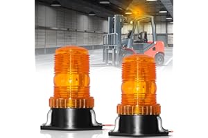 eTzone 30 LED Amber Forklift Strobe Light 30W Vehicle Roof Safety Beacon Light for 10-110V Mower, ATV, Trucks, Tractor, Golf Carts, UTV, Cars, Bus - 2 Pack