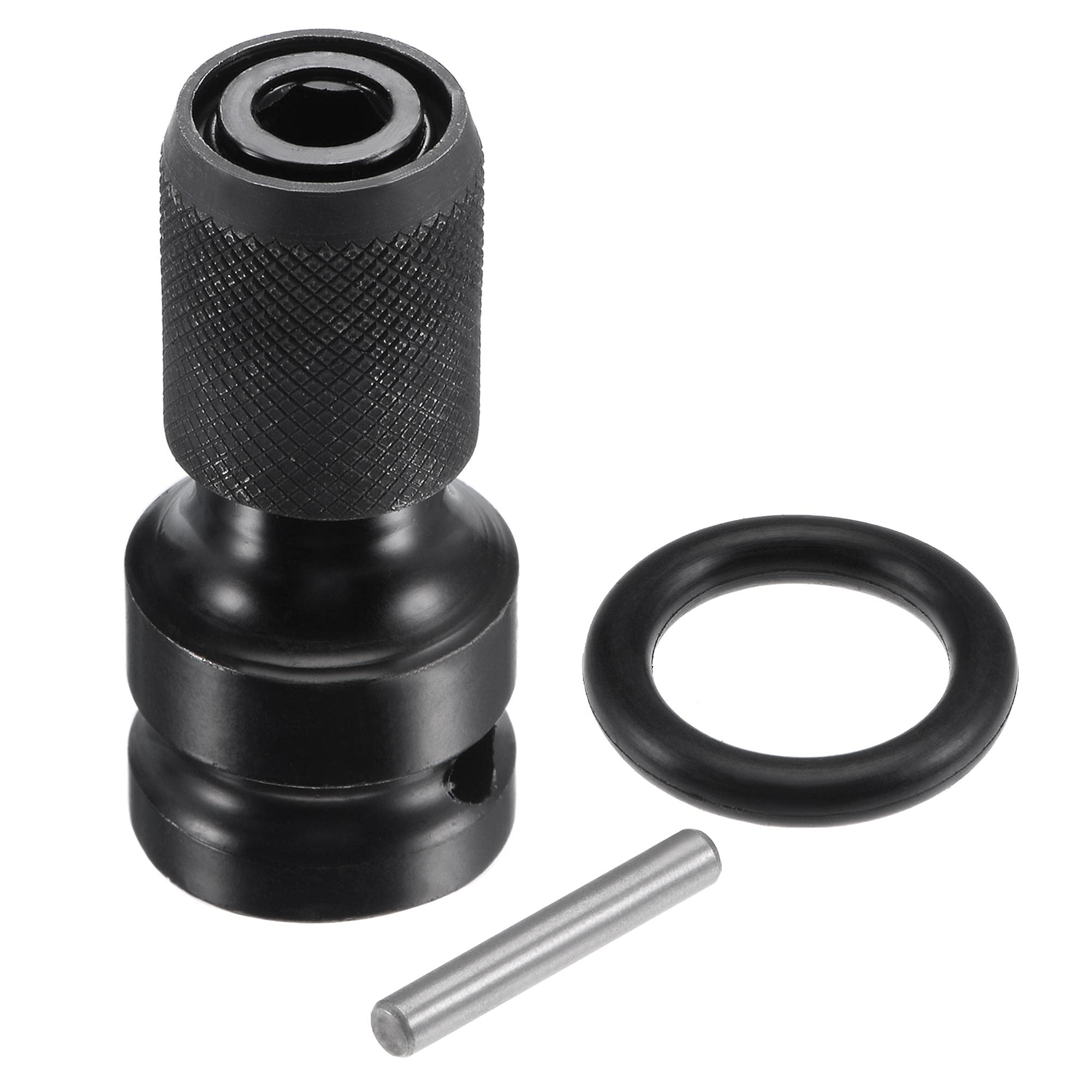 sourcing map Chuck Adapter 1/2" Square Drive to 1/4" Hex Female Socket for Impact Electric Ratchet Wrenches 2pcs