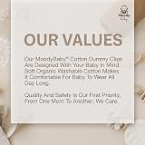 MoodyBaby Soft Organic Cotton Dummy Clips 4 Pack Pacifier Clips Unisex view 9