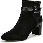 Life Stride Womens Truly Block Heel Ankle Bootie Black 8.5 M