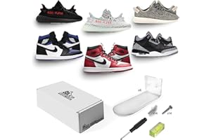 Engineered Edge Sole Showcase - 6 Clear Floating Shoe Shelves to Display and Showcase Your Sneaker Collection - Hardware Included | Shoe Display Shelf, Wall Shelf
