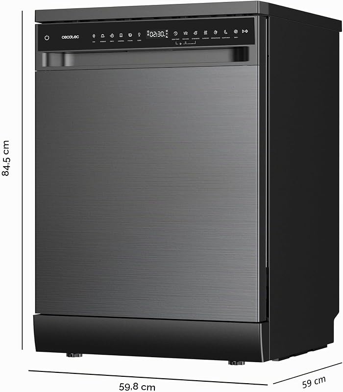 Lavavajillas 60 cm Libre Instalación Bolero Aguazero 6205 Dark. 13 Cubiertos, 12 Programas, Motor Inverter Plus Duo, Panel Táctil, Extra Hygiene, Super Dry, Half Load, Silent Wash, Dark