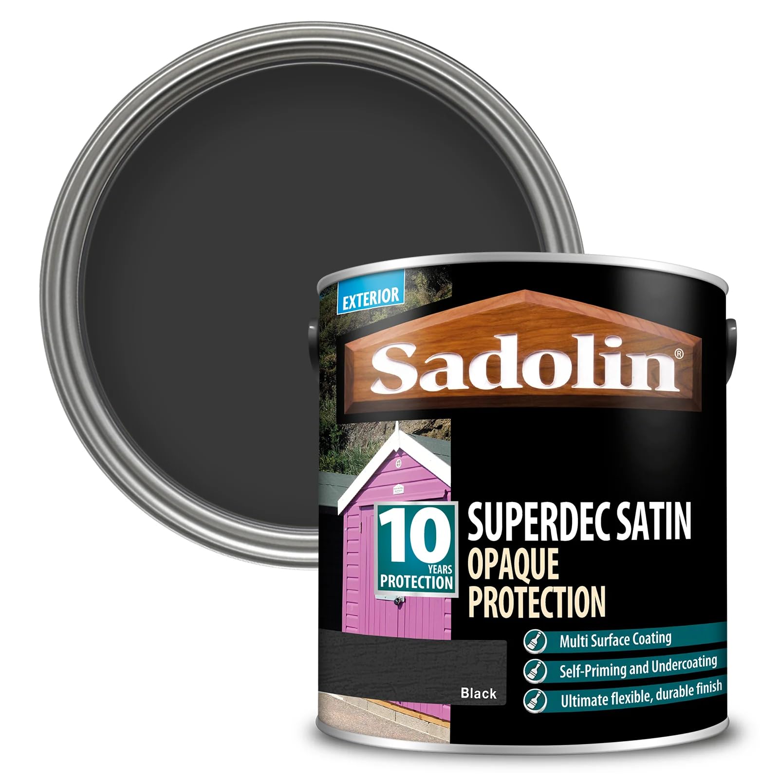 Sadolin Superdec Opaque Wood Protection 1 litre - Black Satin