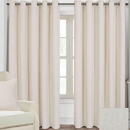 Homescapes Natural Cream Luxury Linen Curtains Pair 228cm 90