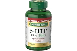 NATURE'S BOUNTY 5-HTP 100 mg Plus, Helps Promote Healthy Mood Balance, With L-5 Hydroxytryptophan, Valerian, Magnesium, Niaci