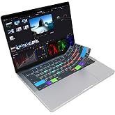 JCPal Davinci Resolve Shortcut Guide Keyboard Cover for MacBook Pro/Air/Neo | 120+ Shortcuts, Ultra-thin, Semi-transparent, US Layout; Fits MacBook Pro 14 &amp; 16 inch M1-M5, Air 13 &amp; 15 inch M2-M5 &amp; Neo